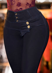 Jean semicampana azul profundo